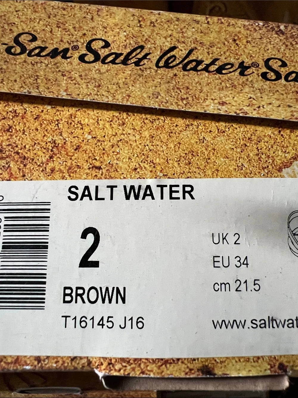 AUTH NIB Salt Water the Original Sandal Toddler Little Kids BROWN